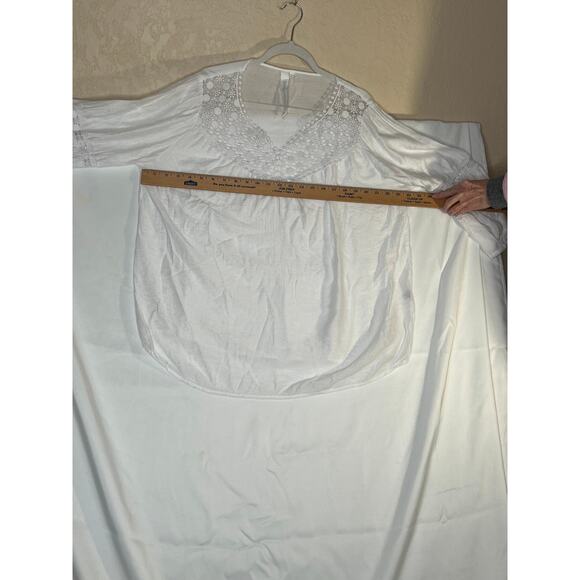 Grand & Greene womens size L top white crochet detail long sleeve fairy core - Picture 9 of 9